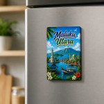 Fridge Magnet Kota Indonesia 2x3 Inch | Magnet Kulkas Souvenir Wisata Ambon Ternate Maluku Utara Oleh-Oleh